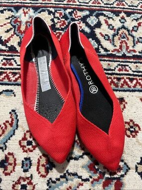 Rothy's Red Pointed Knit Flats - Women's